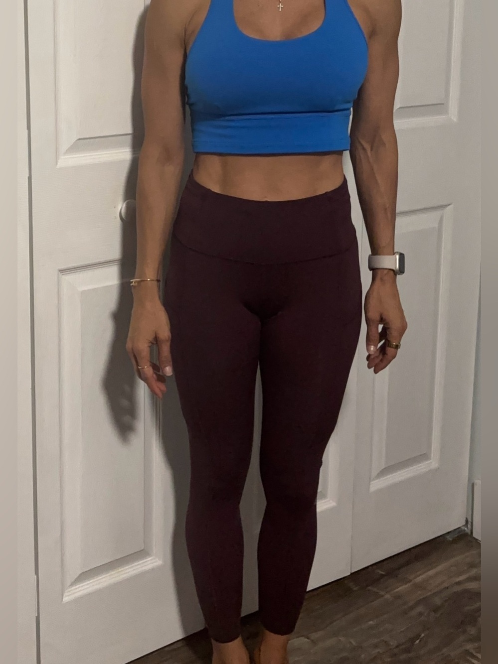 High-Waist Maroon Women’s Performance Leggings
